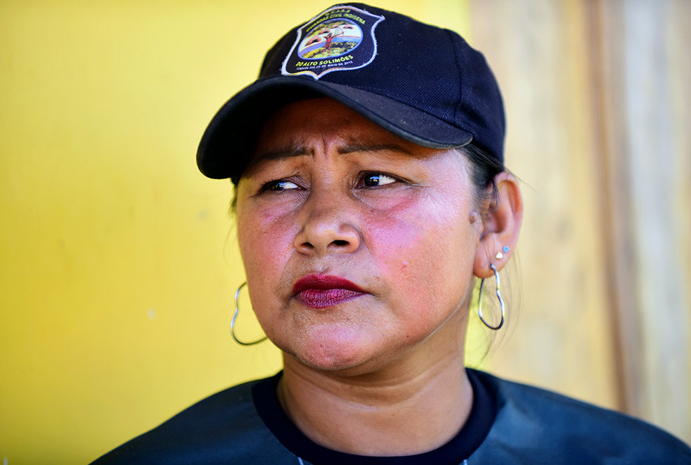 audiodescrição: fotografia colorida de rosto da guarda indígena paula