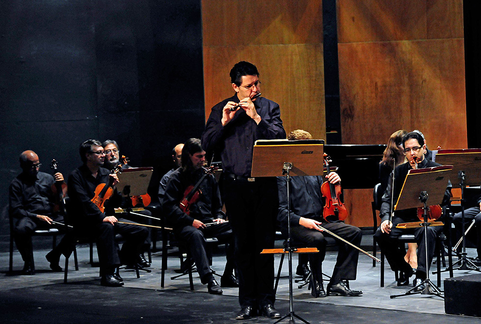 Solista em apresentação da Orquestra Sinfônica da Unicamp