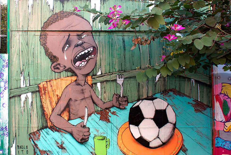 Mural feito semanas antes da Copa do Mundo de 2014 viralizou nas redes sociais