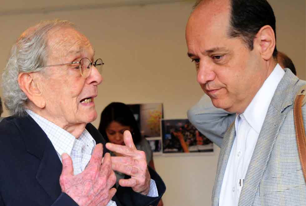 Alberto Dines e Eugênio Bucci, em foto de 2014