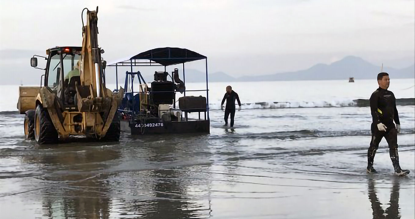 Ponta da Praia está recebendo projeto piloto para minimizar erosão | Foto: Prefeitura de Santos