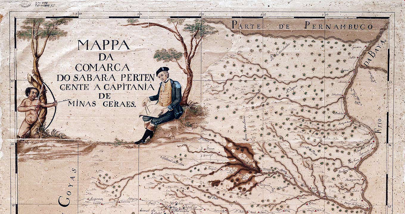 Mapa da capitania de Minas Gerais | Reprodução