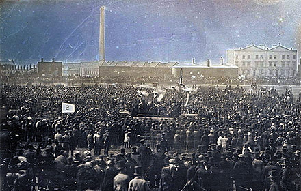 The Great Meeting on Kennington Common, K.E. Kilburn, 1848, V&A Museum | reprodução The Great Meeting on Kennington Common, K.E. Kilburn, 1848, V&A Museum | reprodução