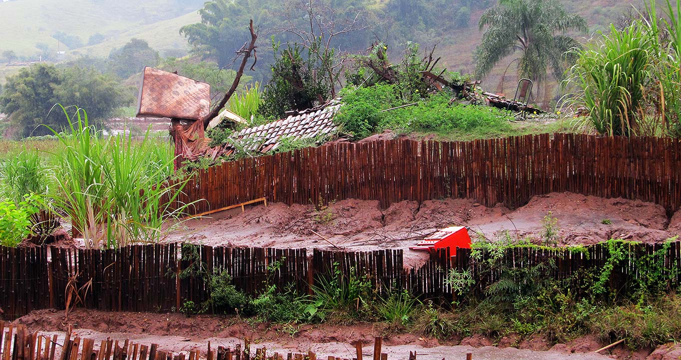 Colchão espetado na árvore em Paracatu de Baixo | Foto: Tássia Biazon