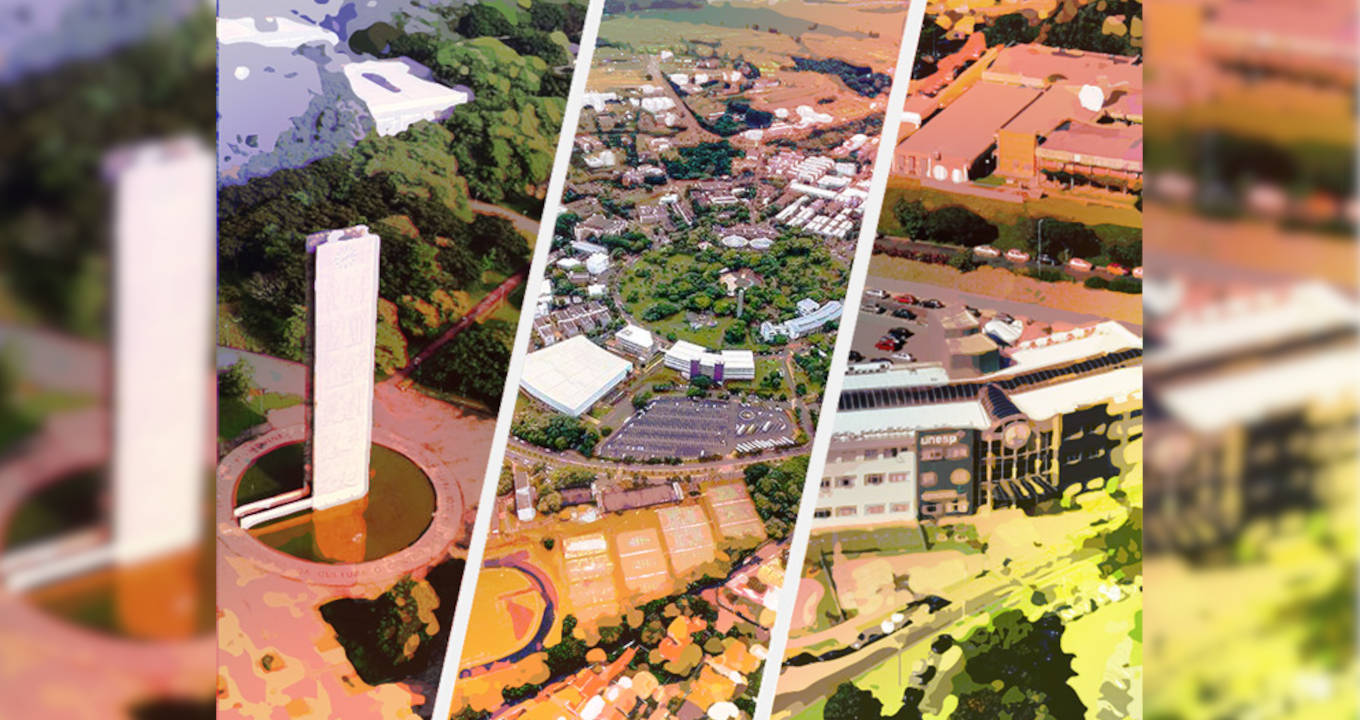 foto representativa das três universidades estaduais paulistas : Unicamp, USP e Unesp