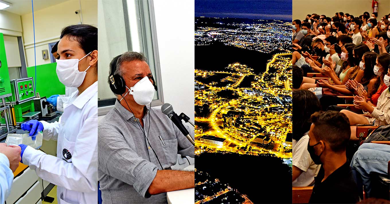Em entrevista à Rádio Unicamp, Antonio José de Almeida Meirelles faz balanço do primeiro ano de gestão e projeções para 2022 montagem de fotos mostra cenas da vida na unicamp
