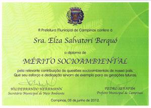 Certificado Elza Berquó Certificado Elza Berquó