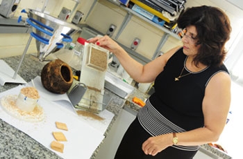 Katia Tannous em seu laboratório na FEQ