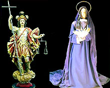 São Miguel Arcanjo em talha inteira e a imagem de vestir de Nossa Senhora das Dores: estruturas básicas da imaginária devocional