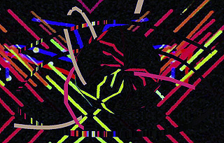 Imagem produzida em tempo real: Gosto musical emitido por dois  instrumentistas é captado por computsadores.  (Foto: Divulgação)