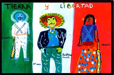 “Zapata”, de Adriana, 13 anos: renda obtida com venda de postais é revertida em benefício das crianças indígenas da etnia tzotzil.