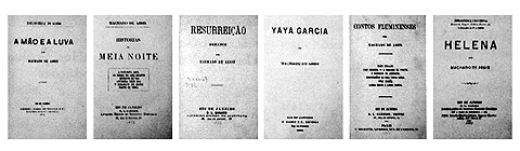Capas de livros da primeira fase de Machado de Assis (Fotos: Reprodução)