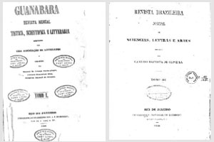 Capas das revistas Guanabara e Brazileira: pioneirismo em textos que circulavam no Exterior
