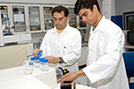 Os pesquisadores Sérgio Saraiva  (à esquerda) e Rodrigo Catharino: substâncias podem ser altamente tóxicas  (Fotos: Antônio Scarpinetti) 