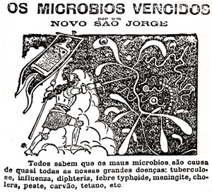 Anúncio publicado em jornais da época: humor negro e promessas de cura