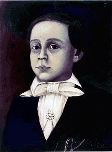 Joaquim Nabuco aos 8 anos, retratado em pintura a óleo feita no engenho Massangana, em 1857 (Foto: Fundação Joaquim Nabuco)