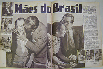 Juscelino Kubitschek em instantâneos reproduzidos das revistas semanais Manchete e O Cruzeiro: publicações passavam a idéia de homem público moderno e realizador