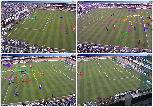 Na sequencia de imagens, o sistema que marca deslocamento dos jogadores para mensurar distância, velocidade e aceleração