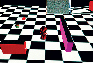 Detalhe de jogo desenvolvido por pesquisadores da FEEC: criatura executa tarefas (Foto: Reprodução)