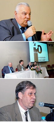 Na sequÃªncia de fotos, de cima para baixo, Rubens Murillo Marques, a mesa de abertura do evento e Hans Kurt Liesenberg, diretor do IC (Fotos: Antonio Scarpinetti)