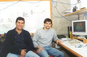Professor Munir Skaf e Leandro Martinez: simulações guiam trabalhos experimentais