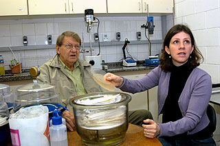 O professor Theo Guenter Kieckbusch, orientador da pesquisa, e Mariana Altenhofen da Silva, autora da tese (Foto: Antoninho Perri)