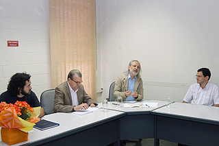 Da esq. para a dir., Antônio Biondi, Carlos Vogt, Alcyr Pécora e Jefferson Cano  (Foto: Antoninho Perri)