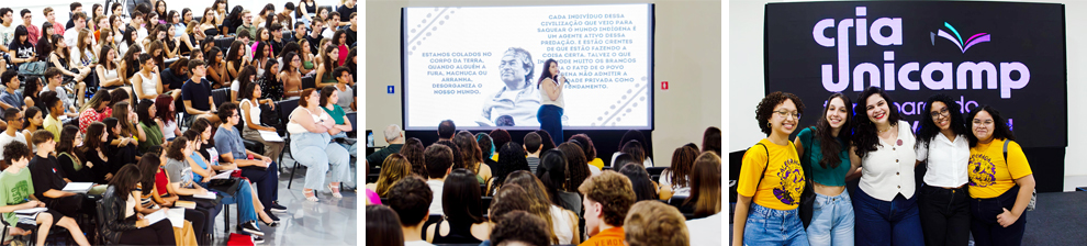 O projeto Cria Unicamp consiste em palestras e aulas gratuitas, aos sábados, no campus de Campinas; em 2023 alcançou um público de 1.310 estudantes